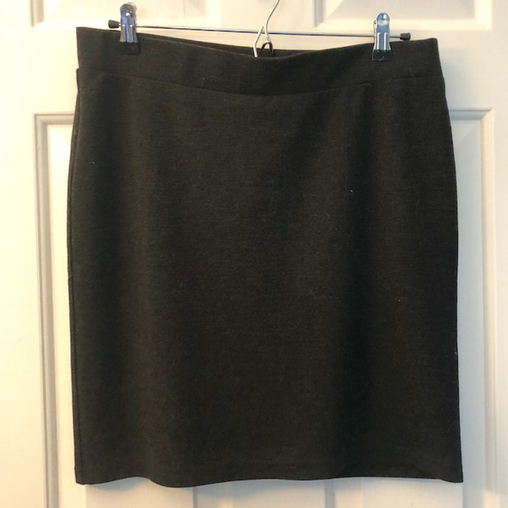 J Jill Ponte Pencil Skirt Medium Petite Charcoal